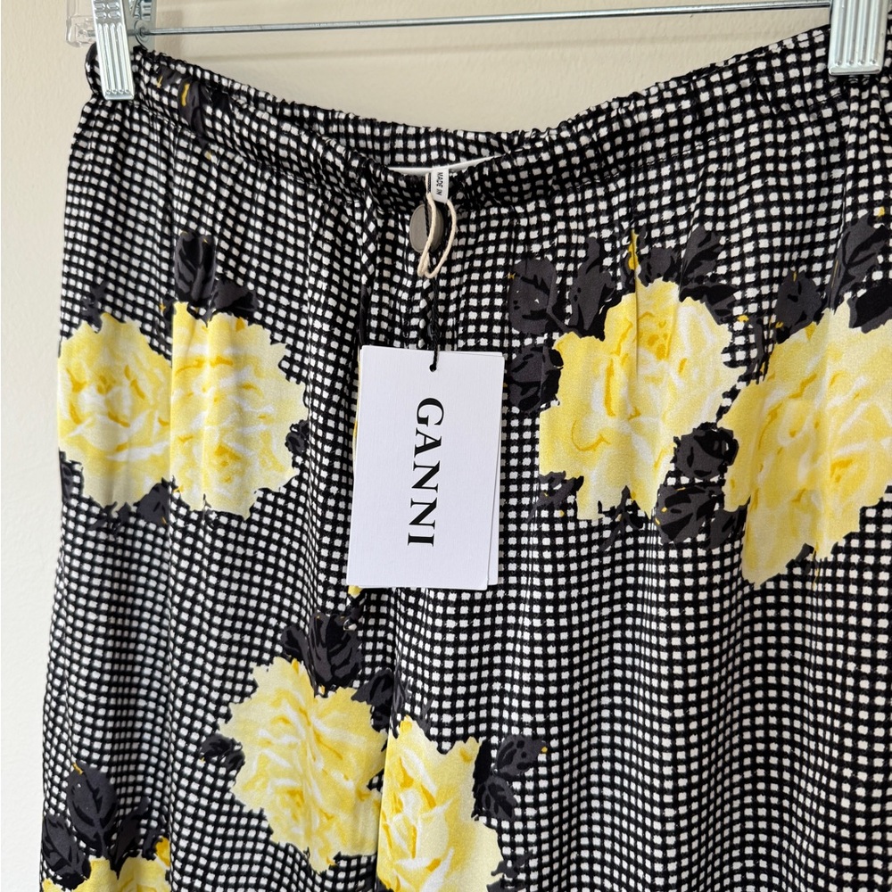 NWT Ganni Silk Floral Pants - Picture 2 of 3